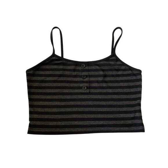 Romwe Striped Cropped Tank Top Coastal Beach Sexy Summer Lounge - Picture 1 of 8